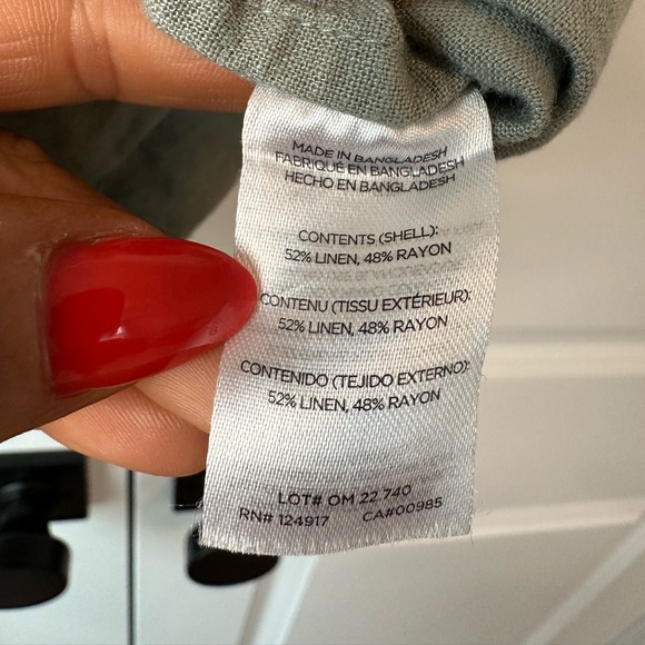 Onia Men’s Air Linen Convertible Vacation Shirt Sage (Size L) - Picture 6 of 8